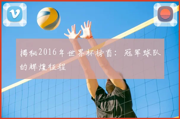 揭秘2016年世界杯榜首：冠军球队的辉煌征程